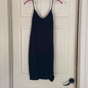 Black ribbed Spaghetti strap dress